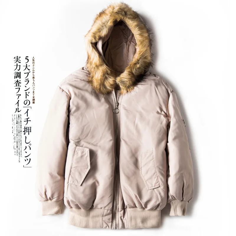 

2019 Winter New Style Korean-style Solid Color Fur Collar Thick Warm Hooded Cotton Coat Cotton-padded Clothes Short Jacket Women