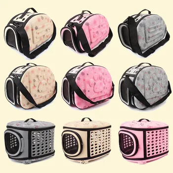 

Pet Carrier For Dogs Cat Folding Cage Collapsible Crate Handbag Plastic Carrying Bags Pets Supplies Sac Transport Cat Box