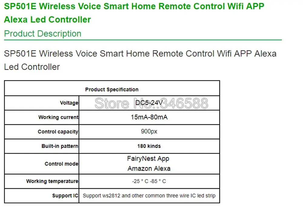 SP501E Alexa Google Home умный дом пиксельный светодиодный WiFi-SPI контрольный Лер Голосовое управление для WS2812 WS2813 SK6812 Пиксельная полоса DC5-24V