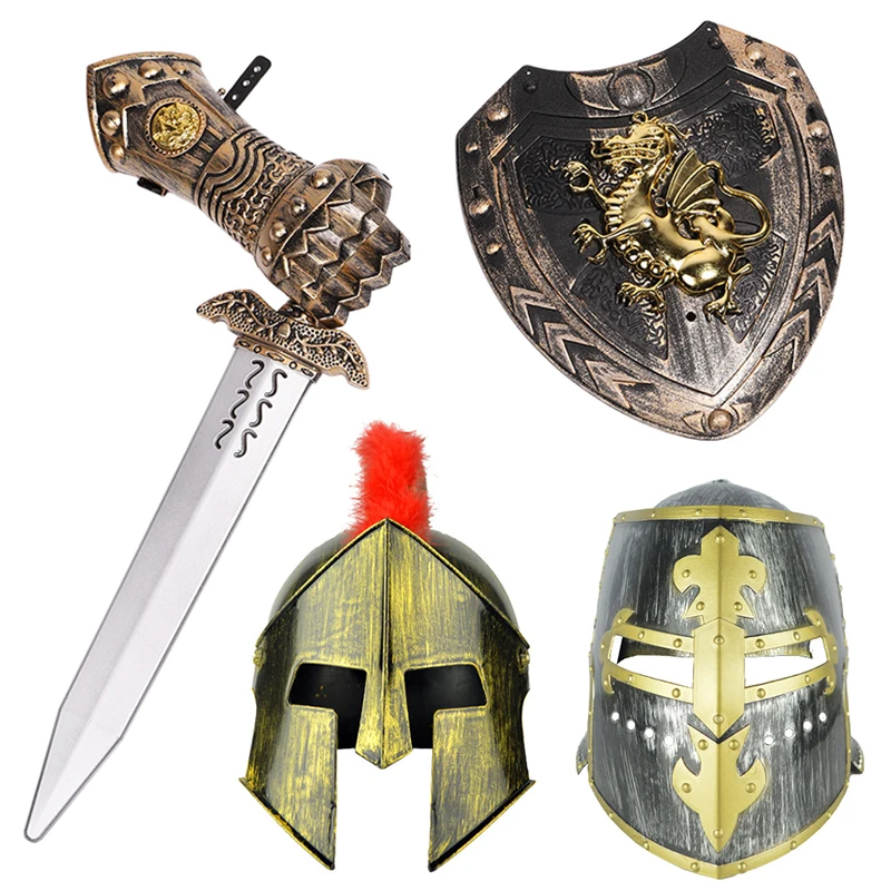 Праздничная защита для головного убора, игрушка "Рыцарь", средневековый шлем, рыцарская шляпа, резиновый защитный шлем гладиатора