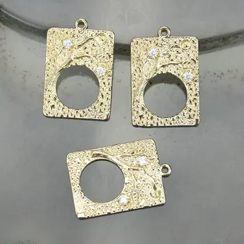 

12*17mm 30pcs/lot New design cz pendant charm,plated cz charm pendant component,necklace/earring jewelry pendant wholesale