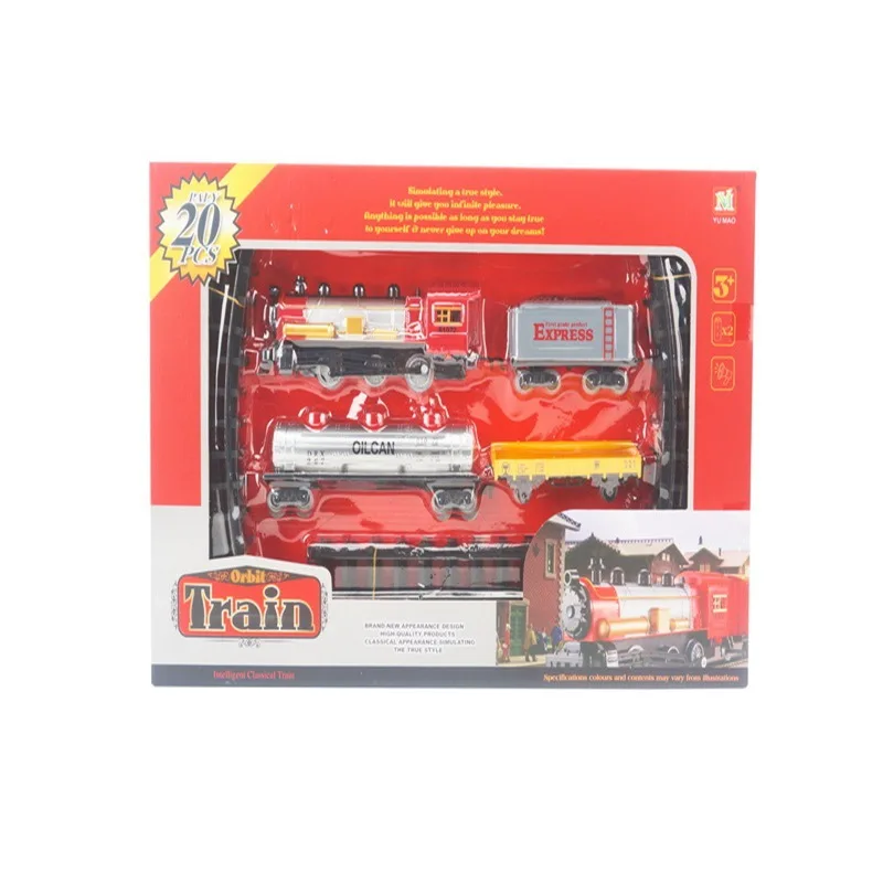 

Children Christmas Assembled Electric Rail Train Music Classic Camera Track Car Cabin Christmas Toy Gift