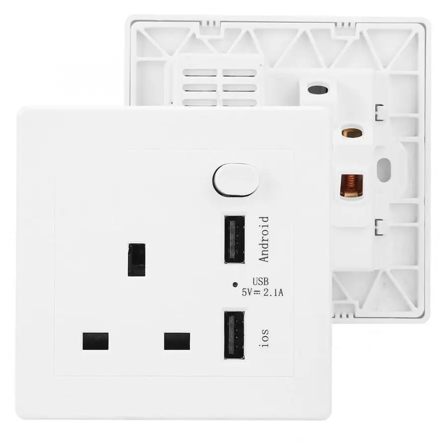 Розетка питания 86 Тип настенный выключатель розетка с 2 usb-портом Скрытая установка интеллектуальная розетка 110-250 В