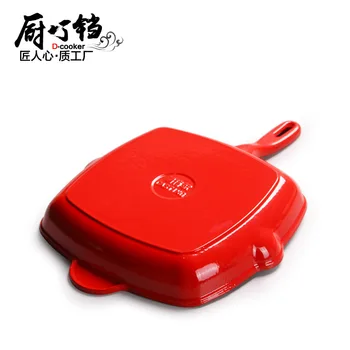 

Steak frying pan enamel pan Stripe frying pan for cast iron steak Uncoated pan frying pan