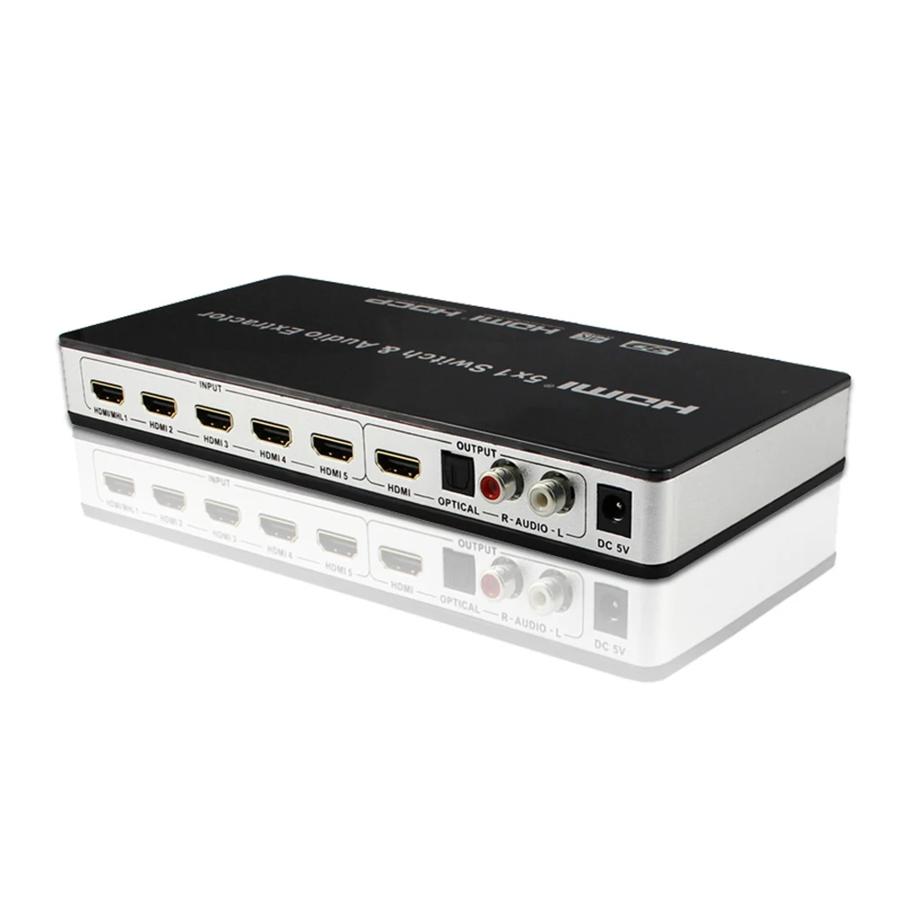 HDMI переключатель 5x1 HDMI аудио экстрактор 4K x 2K Аудио экстрактор видео конвертер 4K Full HD 1080P 3D ARC с пультом дистанционного управления