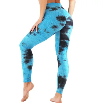 

Women Tie-dye Leggings Rainbow Print High Waist Raise Hip Gym Workout Pants High Elasticity Fitness Leggings Breathable Leggings