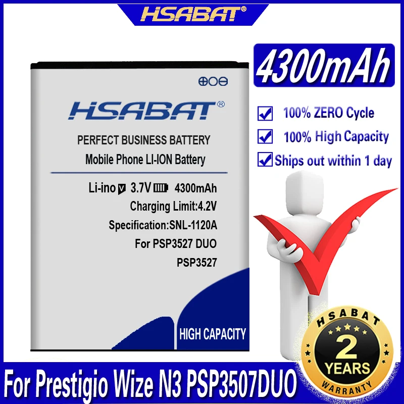 Аккумулятор HSABAT PSP3527 DUO PSP3507 4300 мАч для Prestigio Wize N3 PSP3507DUO PSP3527DUO PSP5502 Muze A5|Аккумуляторы