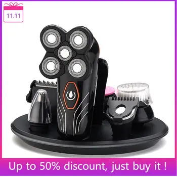 

Electric Men Shaver Rechargeable 5D Floating Heads Electric Shaver Razor Men Hair Clipper Hair Trimmer Beard Shaving Machine