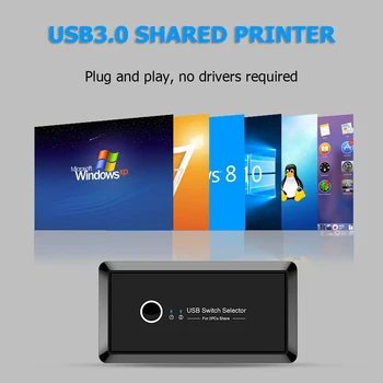 

USB 3.0 Printer Switches Selector 2 Port PCs Sharing 4 Devices Supply for Windows Mac OS Computer Sharing Information
