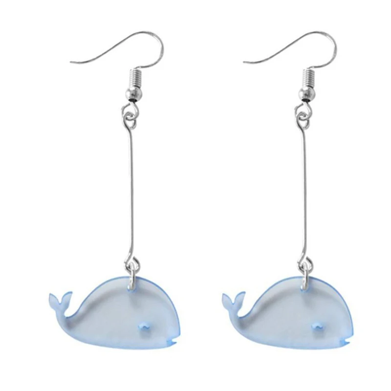 Cute Long Acrylic Dangle Earrings For Women Fish Shape Hanging Drop Earrings Femme Girls Jewelry - Окраска металла: 56-1