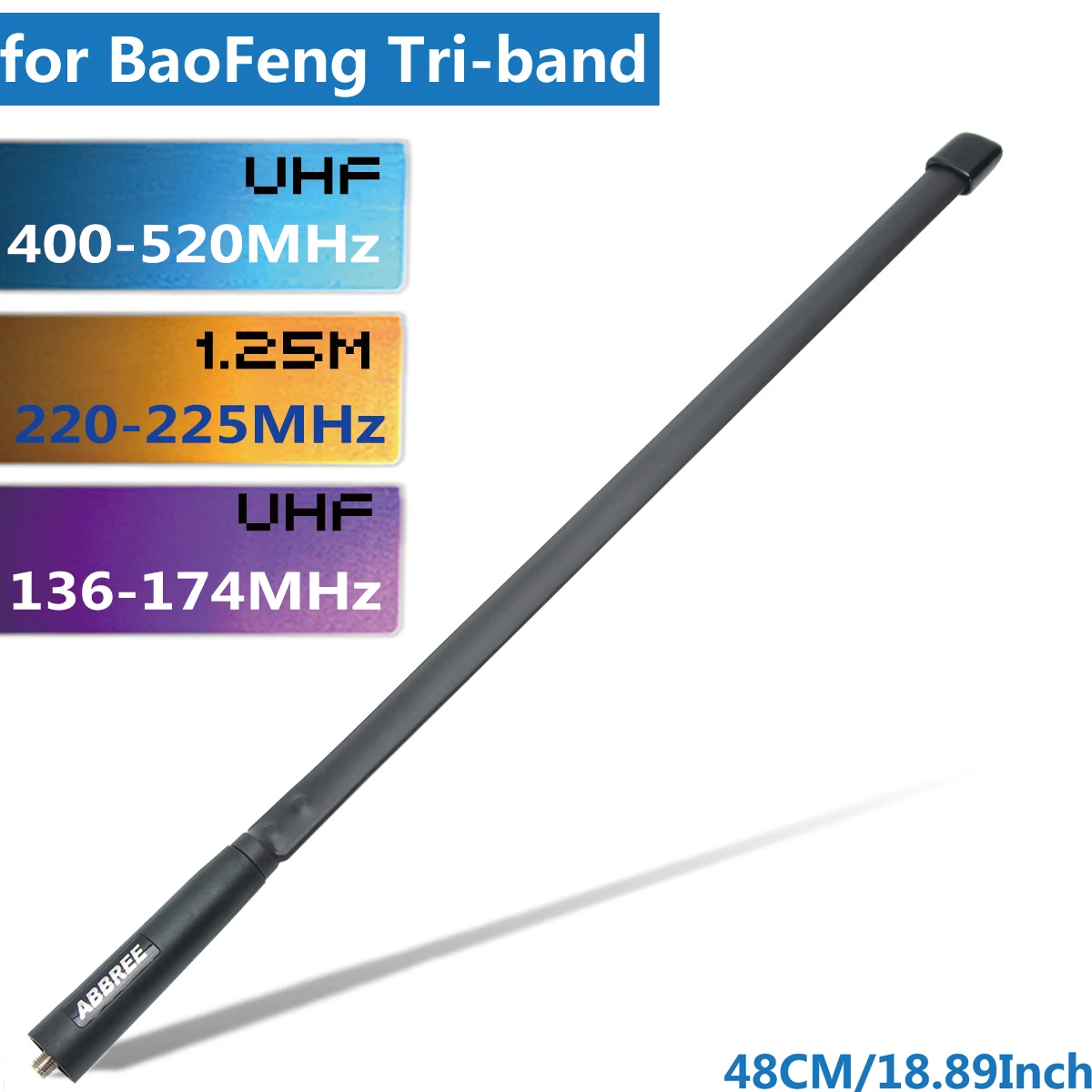 ABBREE Tri-band 144/222/435 МГц SMA-тактический антенна для Baofeng BF-R3, UV-82T, UV-5RX3, UV-82X3, BTECH UV-5X3 иди и болтай Walkie Talkie