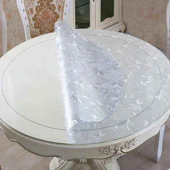 

1.0mm Round PVC Transparent Table Cover Tablecloth Protector Desk Pad Soft Glass Dining Heavy Duty Plastic Mat 1.0mm 3 Colors