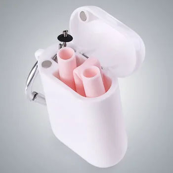 

Reusable Food Grade Silicone Straw Outdoor Portable Foldable Drinking Straw With PP Luxury Carrying Case and Cleaning Brush