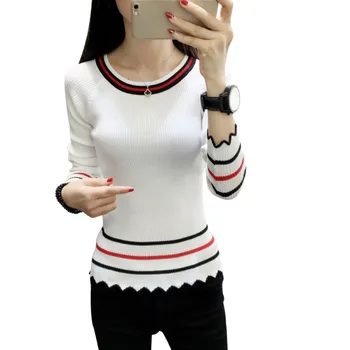 

Sweather Women Tops Autumn Long Sleeved Spring Round Collar Slim Fashion Women's Sweaters 2020 Ropa Mujer Invierno