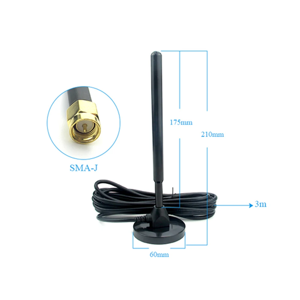 Lora 433 МГц Антенна медная с магнитным основанием 433 м Omni антенна наружная SMA Мужская автомобильная антенна DTU ретранслятор антенна TX433-TB-300
