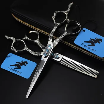 

6" 440c Salon Sheep head handle Hair Cutting Scissors shears Thinning Scissors Hairdressing Barber Hair Shears Stylist Tools