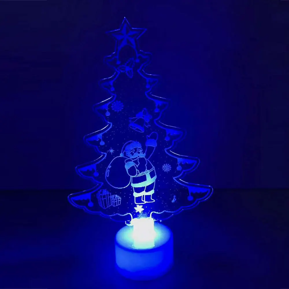 

Color Changing Xmas Tree LED Christmas Tree Festival Table Decor Acrylic 15*8.8*3cm Durable Night Light Lamp Gift Ornaments