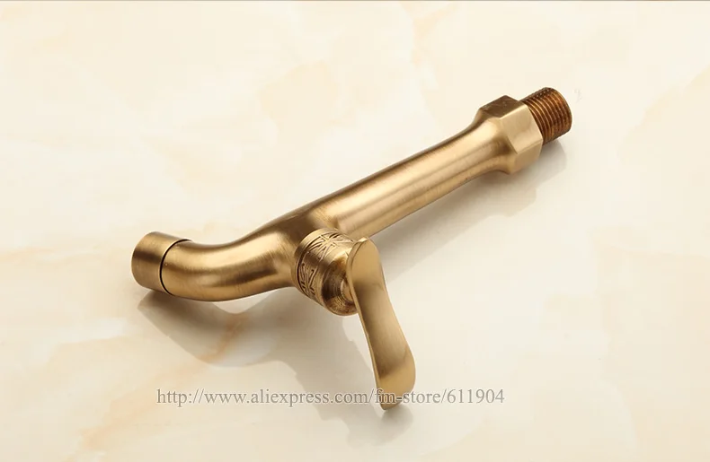 Free Shipping Extra Long Antique Artistic Lever Handle Wall Mount Garden Laundry Mop Sink Washing Machine Faucet Tap Cold Water