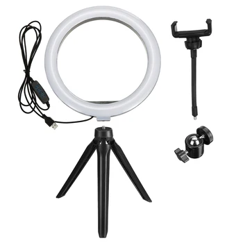 

LED Ring Light Photographic Selfie Ring Lighting with Stand Makeup Video Live Studio Tripod Ring Lights for Smartphone Vlog
