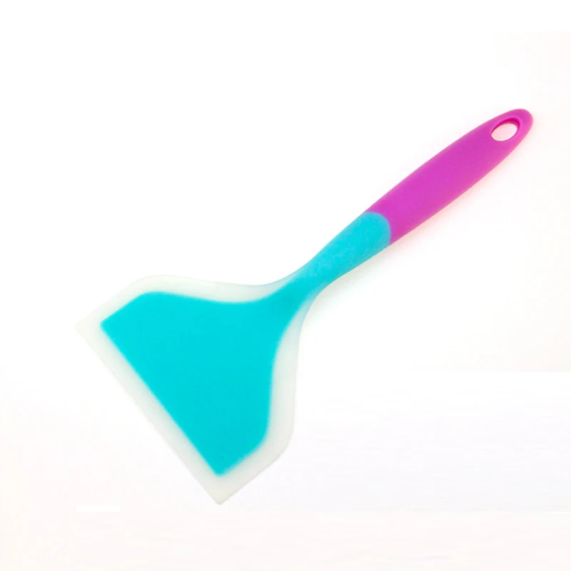 Skyblue Силиконовая лопатка для переворачивания мяса блины омлет и тамагояк силиконовая лопаточка широкий рот лопатка для пиццы стейк антипригарная сковорода - Цвет: Skyblue