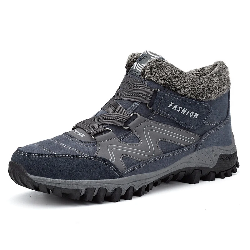 9905Blue Мужские ботинки для мужчин; зимняя обувь с теплым мехом; мужские зимние кроссовки; зимние ботинки унисекс на шнуровке; Мужская обувь; botas hombre - Цвет: 9905Blue