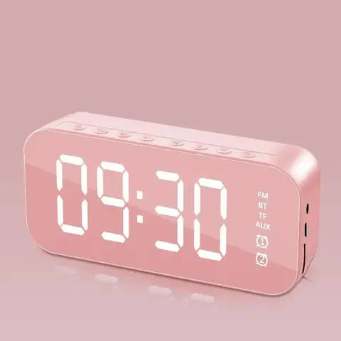Direct Sales Speaker Wireless Bluetooth Speaker With FM Mini Card Mirror Alarm Clock Audio Stall Collection Voice Prompt