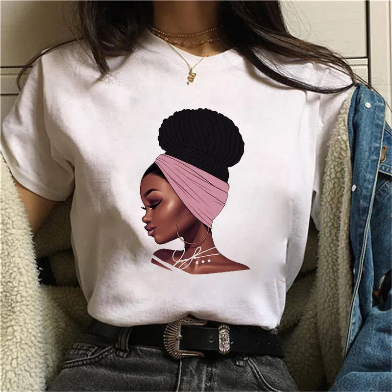MLCRIYG Cool Melanin черная женская футболка с принтом для девочек Harajuku футболки женщин
