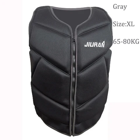 Gray-XL Спасательный жилет для взрослых детей неопрена Детские плавучий жилет для каяк для рыбалки катание на лодках и сёрфинг спасательный жилет - Цвет: Gray-XL