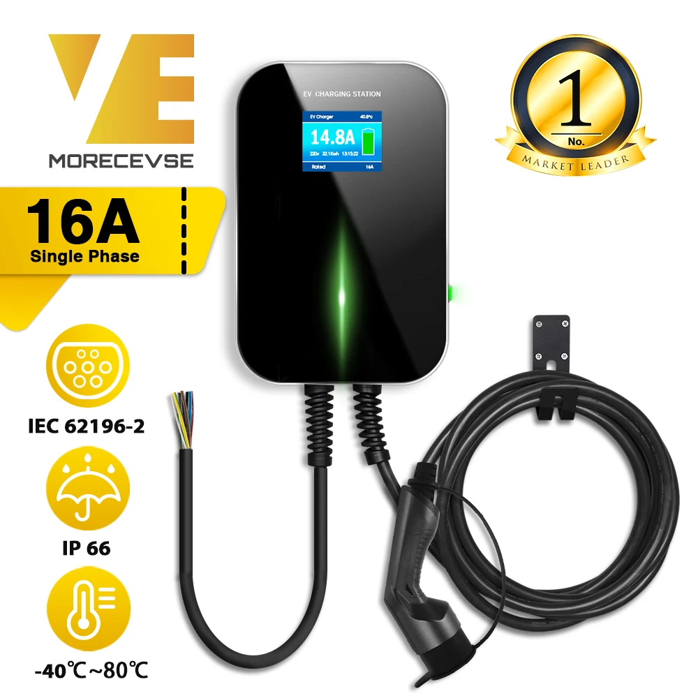 1 фазное зарядное устройство для электромобиля 16 А EVSE Wallbox EV зарядная станция с