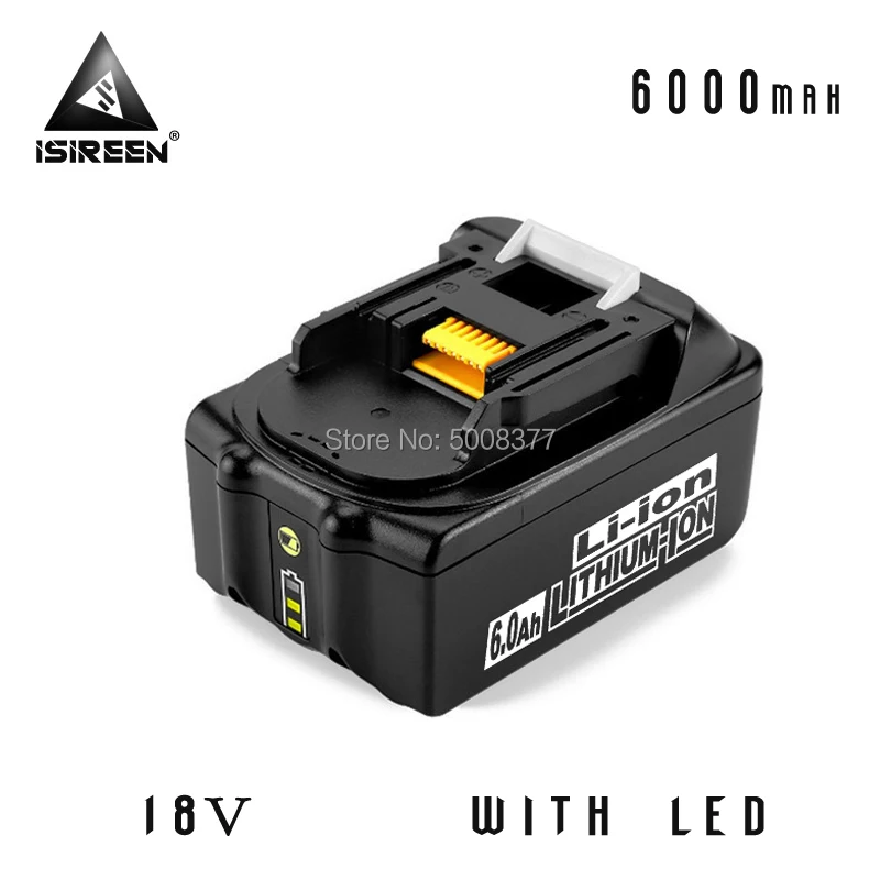  6000mAh BL1860 Li-ion Battery Packs Replacement for Makita 18V BL1830 BL1850 Power Tool Rechargeabl