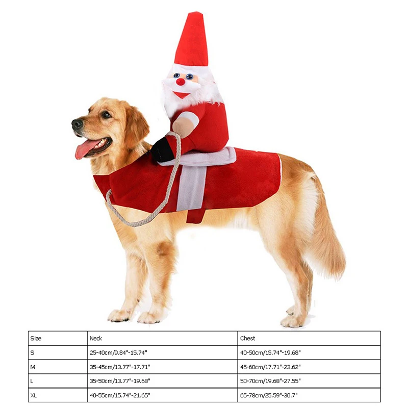 Рождественский костюм для собаки, кошки, Рождественская одежда, Веселый Санта Клаус, наряд для верховой езды, рождественские вечерние украшения для дома