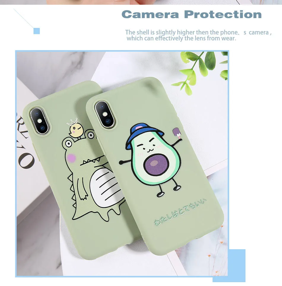 USLION мультяшный динозавр авокадо чехол для телефона для iphone 11 Pro X XR XS MAX 7 6 6S 8 Plus силиконовый чехол с сердечком Мягкий ТПУ чехол