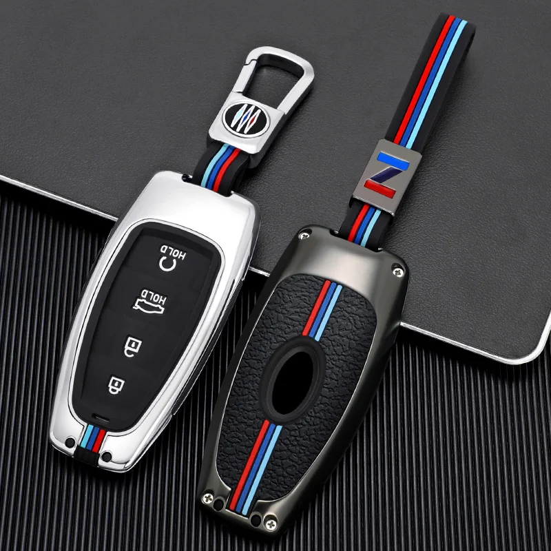 Custodia per chiave auto in lega di zinco per Hyundai Solaris Sonata Hybrid NEXO NX4 New Grand Santa Fe Tucson 2020 2021 accessori - H2c8846df7778405d8a3f2992965af4d8w