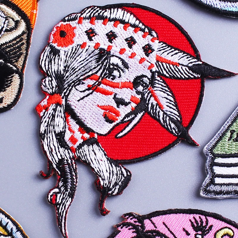 Embroidered Patches For Clothing Punk Shark Skeleton Patch Badge Diy Wilderness Sewing Applique Iron On Clothes | Дом и сад