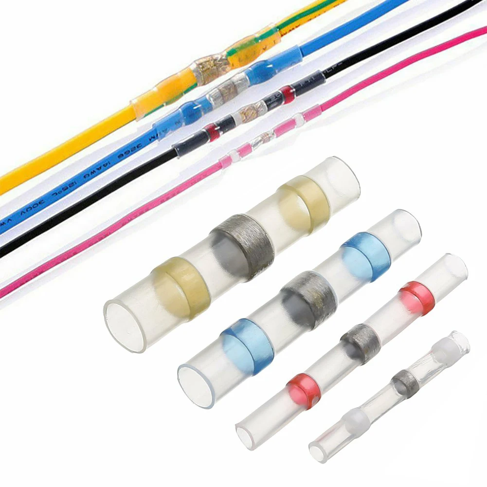

100Pcs Electrical Wire Connectors Insulated Solder Sleeve Tube Heat Shrink Sorder Terminal Waterproof Butt Connectors