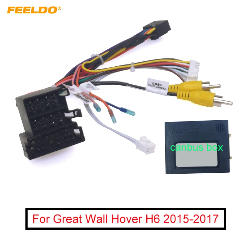 

FEELDO Car 16pin Audio Wiring Harness With Canbus Box For Great Wall Hover H6 Aftermarket Stereo Installation Wire Adapter