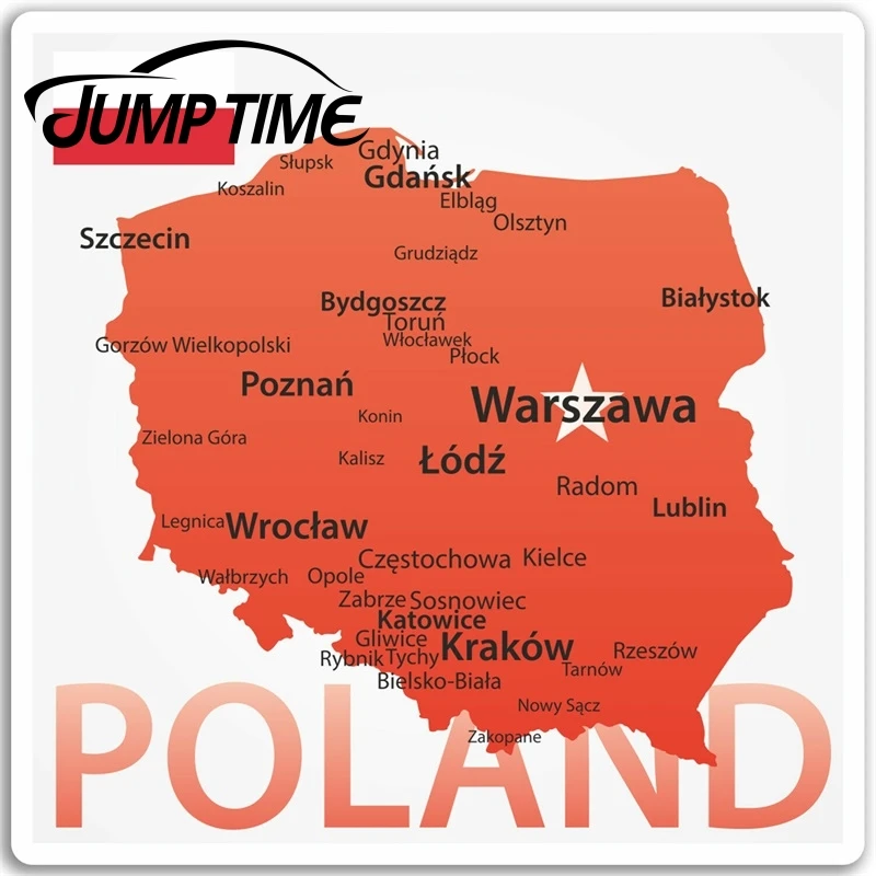 

Виниловые наклейки на тему времени скачка в Польше, дорожный флаг, наклейка на ноутбук, багаж, дверь жилого дома, наклейка, водонепроницаемые автомобильные аксессуары