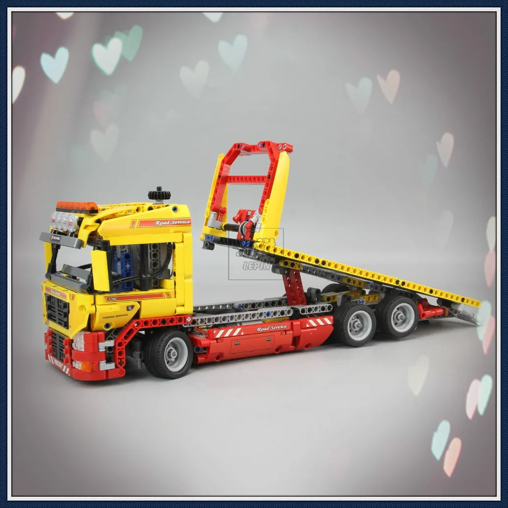 

20021 1143pcs Technic 38042 FLATBED TRUCK Building Blocks with Electric Motor Power Funtions Car Brick Compatible 8109