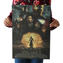 [A417] Железный человек 2 Ностальгический ретро плакат из крафт-бумаги экран для помещений кафе декоративная живопись