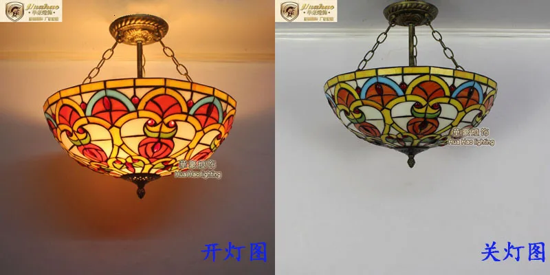 Тиффани барокко пятнистости Стекло подвесной светильник E27 110-240 В цепи подвесные светильники для домашнего кафе Обеденная