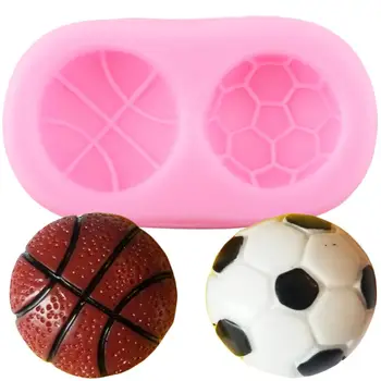 

Football basketball Silicone Molds Cupcake Topper Fondant Cake Decorating Tools Soap Resin Clay Candy Chocolate Gumpaste Moulds