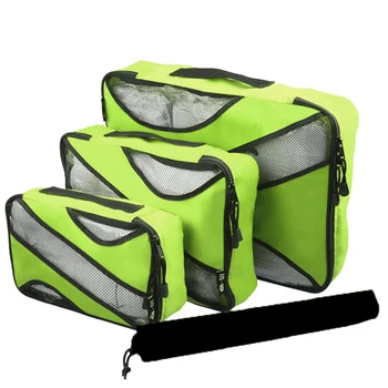 

6pcs Mesh Water Resistant Portable Tote Luggage Packing Storage Bag Clothing Travel Suitcase Home Use Square Saving Space