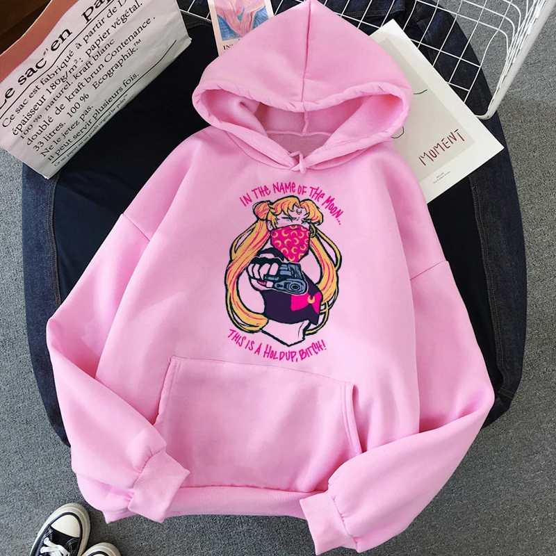 Сейлор Мун каваи аниме Harajuku Толстовка для женщин Ullzang милый кот мультфильм корейский стиль толстовка 90s Модный Графический Hoody женский - Цвет: H2269