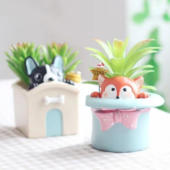 

1pcs Drop Shipping Flowerpot Home Garden Mini kitty Bonsai Cactus Planter Pots Succulent Plant Flower Pot for indoor plants N06