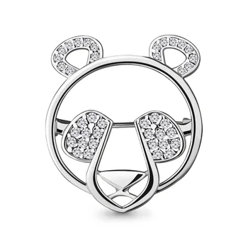 

AQUAMARINE with cubic zirconia brooch suit., 925 silver