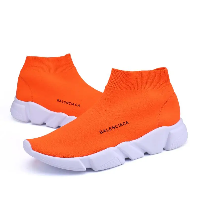 Кроссовки; Мужская обувь; Новинка года; носки из сетчатой ткани; стильная женская обувь; модная обувь для влюбленных пар; прогулочная обувь; обувь больших размеров; восемь цветов - Цвет: Orange 8520