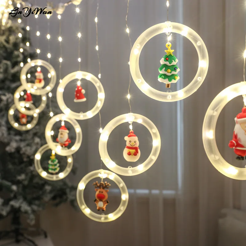 Christmas decorations, room decoration, window, stars, LED lights, wishing ball, icicle string lights 50pcs christmas window stickers decals snowflake pattern stickers showcase decorations