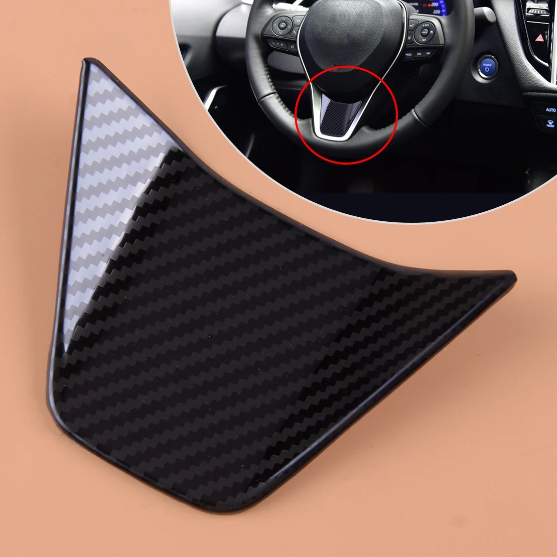 

DWCX Carbon Fiber Texture Car Steering Wheel Trim Cover Decal Sticker Frame ABS Fit For Toyota Corolla Hatchback 2019