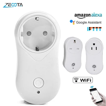 

Wifi Smart Power Outlet EU Plug Socket with USB Remote Control Timer Function Homekit Works with Amazon Alexa Echo,Google Home