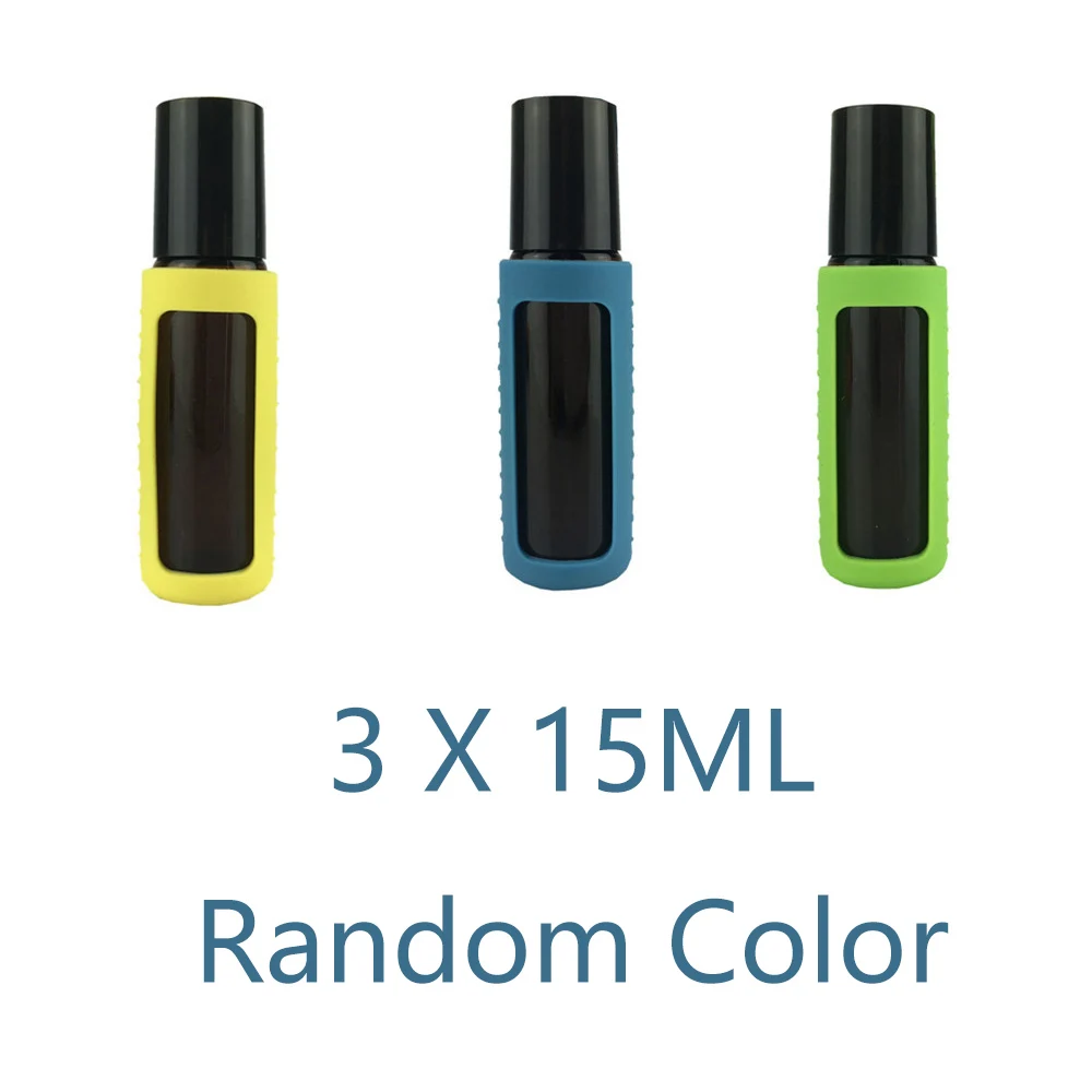15ml 3 шт силиконовый защитный чехол-крышка для эфирного масла в роликовой бутылке 5 мл 10 мл 15 мл случайный цвет для путешествий - Цвет: 15ml